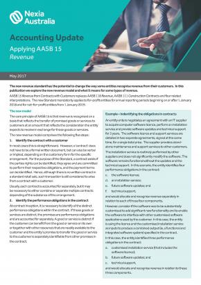 Accounting Update - Applying AASB 15 Revenue 